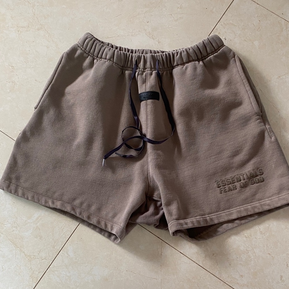 Essentials Women's Khaki Green Fleece Shorts